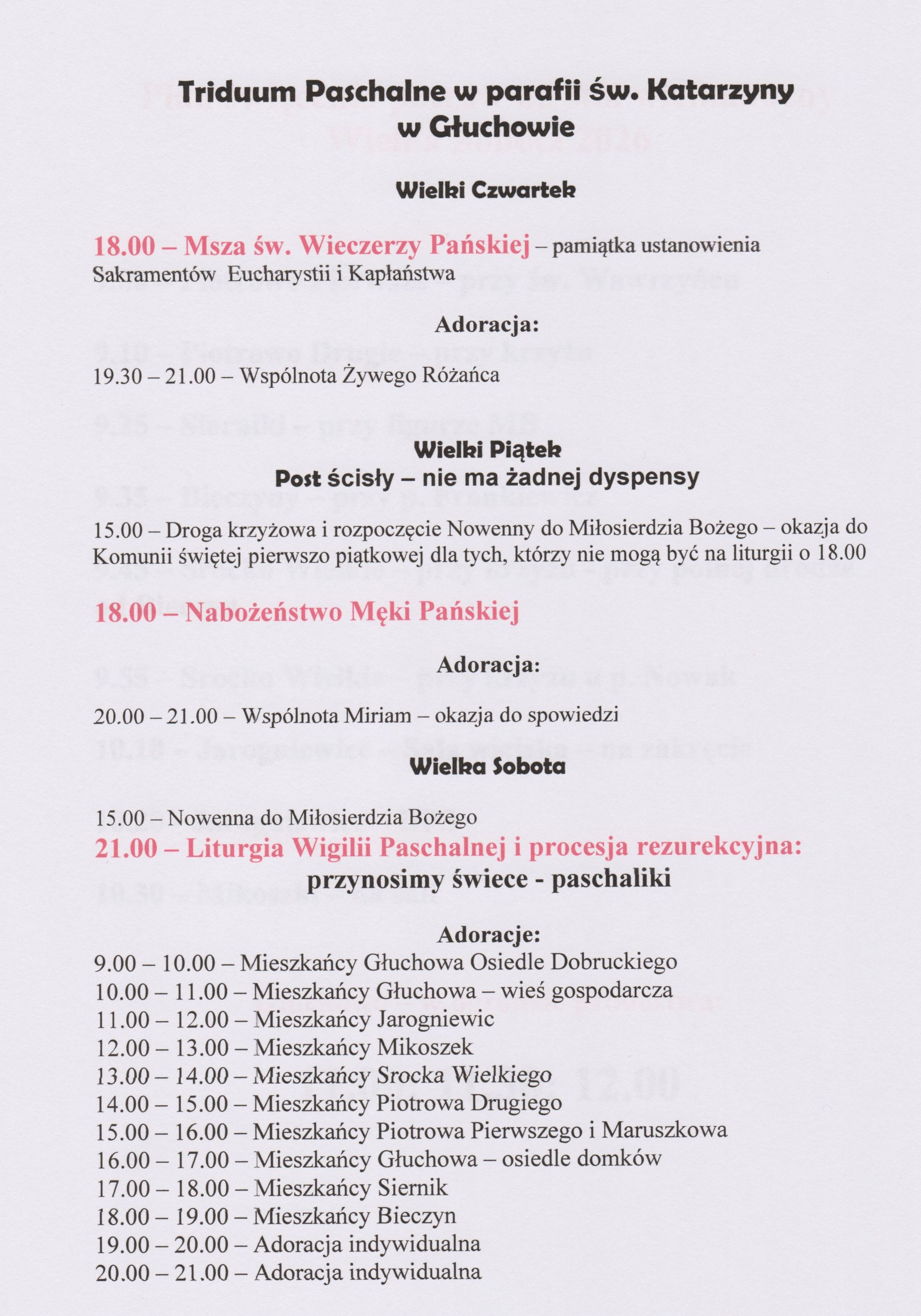 Plan Triduum Paschalnego